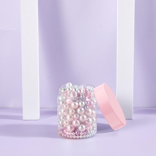 Eternal Moment 36 Pack 3 OZ Plastic Jars Round Clear Cosmetic Container Jars with Pink Lids, Perfect for Lotion, Slime，Cream, Ointments, Makeup, Eye Shadow, Samples, Pot, Travel Storage - color: Pink Lid, size: 3 Ounce