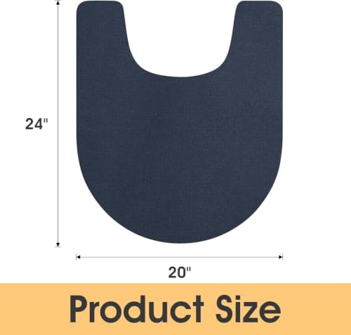 ACCUMTEK Non Slip Bath Mat, Thin Bathroom Rugs Fit Under Door, Quick Dry Bath Mats, Machine Washable Bath Rugs for Bathroom, Bathtub & Kitchen, Dark Blue/Solid/U-Shaped 24"x20" - color: Dark Blue, size: 1'8" x 2' (U-Shape)