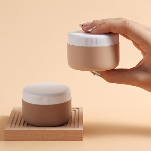 kuangre Travel Containers for Toiletries, Silicone Cream Jars BPA-Free, Leak-proof 2oz Travel Size Containers, Portable Size Silicone Jars with Lid for Cosmetic Face Hand Body Cream (4 Pack) - color: Cream, size: 2 Ounces