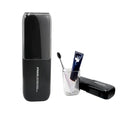 Toothbrush Travel Case, 2-in-1 Large Capacity Toothbrush Holder and Rinse Cup with Cover for Traveling, Camping, Gym, and Trips (Black) - color: Black