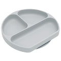 Bumkins Toddler and Baby Suction Plate, Divided Grip Dish for Babies and Kids, Baby Led Weaning, Feeding Supplies, Sticks to Tables and Highchairs, Platinum Silicone, for Chidren 6 Months, Gray - color: E2 Gray-GD