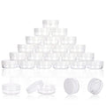 3 Gram Sample Jars with Lids, 25 Count Mini Cosmetic Containers - Makeup Travel Containers with Labels, Tiny Disposable Spatulas - color: White