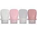 1oz Silicone Travel Bottles, Leak-Proof TSA Approved 4-Pack | Refillable Reusable Squeeze Toiletry Containers, for Shampoo Body Wash Lotion, Mini Travel Size, BPA Free, Easy Clean - color: White,Pink