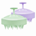 HEETA Scalp Massager Hair Growth 2-Pack, Soft Silicone Scalp Scrubber Shampoo Brush for Exfoliation Dandruff Removal Head Massage Stress Relax, Wet & Dry Use for Women Men Thick Thin Curly Hair Care - color: Purple & Grass Green