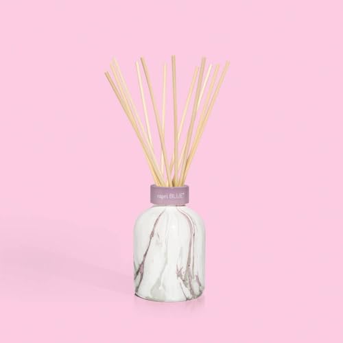 Capri Blue Modern Marble Reed Diffuser Set - Includes Reed Diffuser Sticks, Scented Oil & Glass Bottle - Luxury Scents for Bedroom Decor & Bathroom Air Freshener - Aloha Orchid (5.7 fl oz)