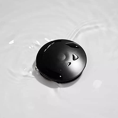 Rockgoya Bathroom Sink Drain,5 Pack Drain Stopper Bathroom Sink with Overflow,Pop Up Drain Assembly with Detachable Strainer Basket,Built-in Anti-Clogging Strainer,Stainless Steel Mattle Black - color: Mattle Black-5 Pack, style: With Overflow