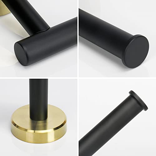 NearMoon Bathroom Toilet Paper Holder, Premium SUS304 Stainless Steel Rustproof Wall Mounted Toilet Roll Holder for Bathroom, Kitchen (1 Pack, Black and Gold) - color: Black and Gold