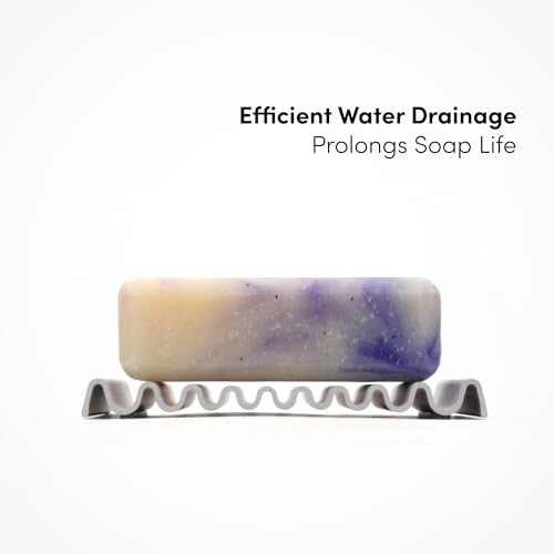 Xympo Aluminum Soap Dish (Pack of 2) – Rustproof Anodized Metal Soap Holder with Fast Drainage, Non-Slip Silicone Base, Modern Minimalist Design – Durable & Easy to Clean for Bathroom, Kitchen & Sink