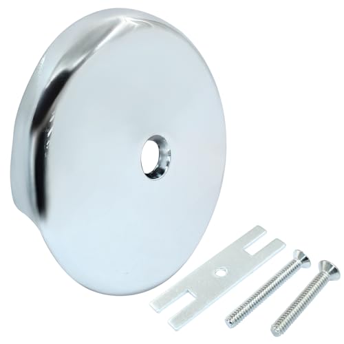 Chrome Single Hole Bathtub Drain Overflow Face Plate, 1 Pack | Single Hole Overflow Plate, With Screws, Tub Drain Cover, For Bathroom Household - style: Chrome-1 Hole
