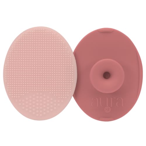 S&T INC. Exfoliating and Massaging Cradle Cap Bath Brushes for Baby, Silicone - 2 Inch x 2.5 Inch, Pink, 2 Pack