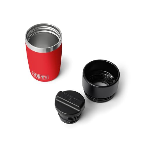 YETI Rambler 8 oz Travel Bottle, Stainless Steel, Vacuum Insulated with Leakproof Commuter Cap, Rescue Red - color: Rescue Red, size: 8 Ounces