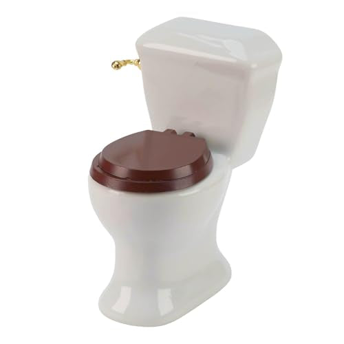Waldosia 1:12 Scale White Porcelain Dollhouse Bathroom Set – 4-Piece Miniature Furniture with Bathtub, Pedestal Sink, Toilet & Mirror