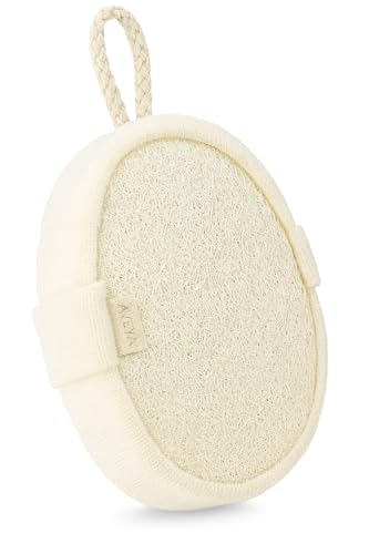 Natural Loofah Sponge – Exfoliating Body & Face Scrubber with Hand Strap, Plant-Based Shower & Bath Loofah Pad, Best Spa-Grade Skin Care for Men, Women & Bikini Area, Eco-Friendly Luffa, 1 Count