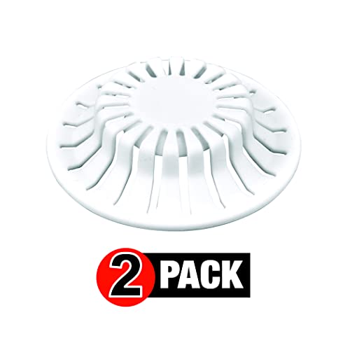 Danco Hair Catcher with Suction Cup, fits Pop-Up Bathroom Sink Drains, White, 2 Pack, (10769)