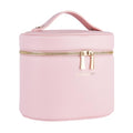 Large Makeup Bag Organizer, PU Leather Makeup Case with Removable Dividers, Waterproof Travel Cosmetic Bag(Pink) - color: Pink