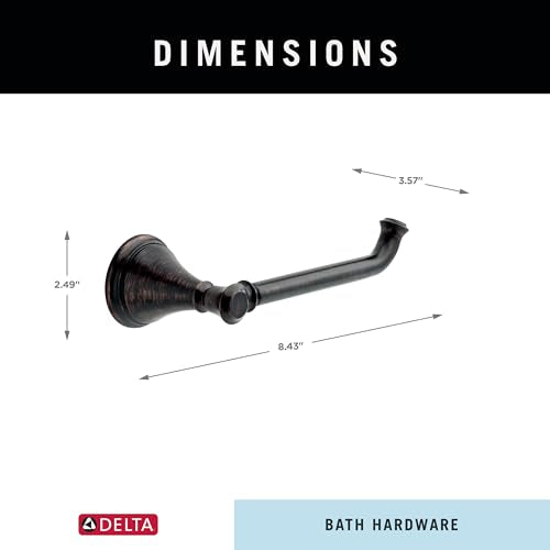 Delta Single Post Toilet Paper Holder | Venetian Bronze | Wall Mount | Cassidy Bathroom Accessories - color: Venetian Bronze