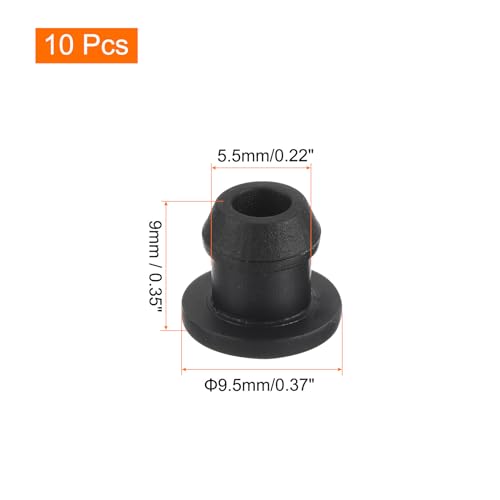 MECCANIXITY Silicone Snap in Locking Hole Plugs,Rubber Panel Seal Cover Flush Type Panel Round for Kitchen Rubber Bulkheads Waterproof Sealing Plugs 6mm/0.2 Inch Diameter Black,Pack of 10 - size: 6mm