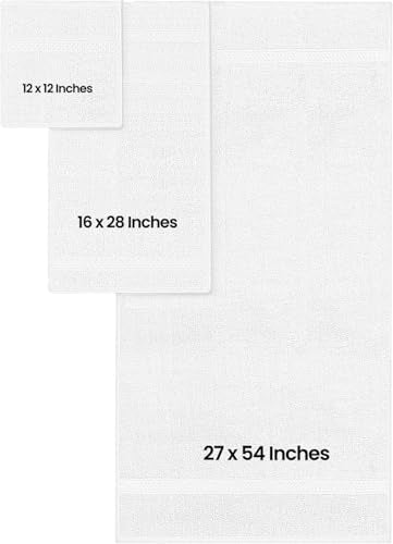Utopia Towels Set, 16 Bath Towels, 16 Hand Towels, and 32 Washcloths, 600 GSM Ring Spun Cotton Highly Absorbent Towels for Bathroom, Shower Towel, (Pack of 64) (White) - color: White, size: 64 Pieces Towel Set