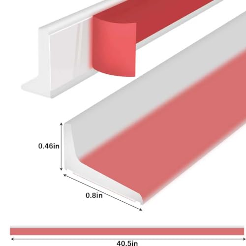 39Inch Shower Door Water Guard, Silicone Shower Threshold Water Dam, Glass Shower Door Seal Strip, Waterproof Bathroom Bottom Seal for Dry Wet Separation, Sink Barrier - style: 39inch