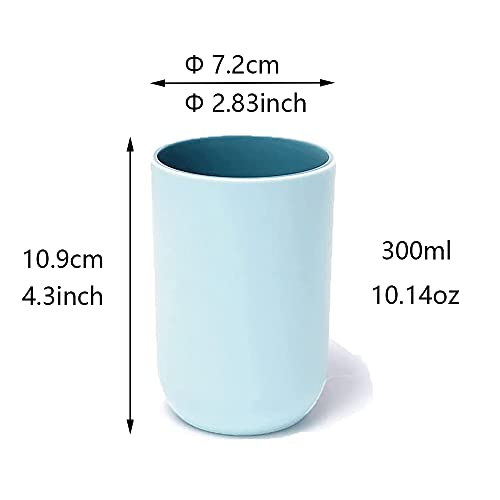 Reusable Drinking Cup Set, Large Capacity Bathroom Toothbrush Cup | Made of durable, reusable PP material, 300ml/10.5oz capacity for everyday use. Dishwasher safe - color: Light blue & Navy blue
