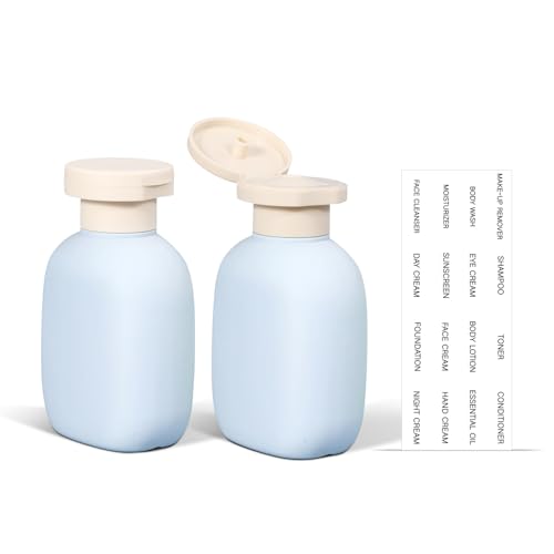 3.4oz Travel Bottle with Flip Cap, Leak Proof Squeeze Bottles, Refillable Plastic Travel Containers for Creams, Lotion, Foundation, Shampoo, Conditioner - color: Blue, size: 3.4oz
