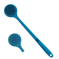 Bendable Long Handled Silicone Body Brush & Hair Scrubber - Bath Shower Back Brush, Shampoo Hair & Scalp Massager, Back Scrubber for Shower (Blue Sapphire)