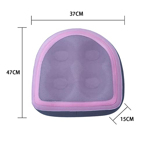Inflatable Hot Tub Seat Booster with Suction Cups & Mesh Cover, Dual Use Inflatable Hot Tub Cushion Seat, Non Slip Blow Up Pillow Hot Tub Chairs Accessories for Adults Elderly Spa Bathtub - color: Pink