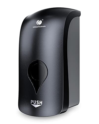 Manual Foam Soap Dispenser, 35oz (1000mL) Commercial Refillable Foaming Soap Dispenser-Dark Grey, CHUANGDIAN | ABS, Wall-Mount, Bathroom Commercial Foaming Soap Dispenser - color: Dark Grey