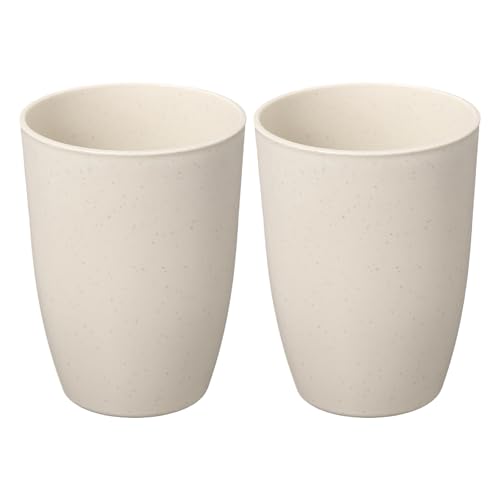uxcell 2 Pcs Simple Toothbrush Cup, 3 x 3 x 4.1 Inch Bathroom Tumbler Reusable Plastic Cup Set for Storing Toothpaste Toothbrushes Combs Water Beverages, Beige - color: Beige