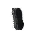 Silicone Body Scrubber, Double Sided Exfoliating Brush with Soft Flexible Bristles, Scalp Massage and Shampoo Tool with Hanger Loop (Black) - color: Black