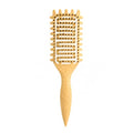 Curl Defining Brush for Curly Hair, Vented Detangling Hair Brush for Wet and Dry Styling, Curved Brush for Shaping and Smoothing Curl Clumps, Lightweight Hair Brush （Yellow） - color: Yellow