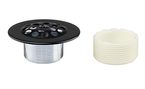 Artiwell Trip Lever Tub Trim Kit Set With Trip Lever Overflow Face Plate, Trip Lever Bathtub Drain with Strainer, Overflow and Matching Screws (MATT BLACK) - color: MATT BLACK