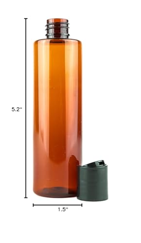 Plastic Amber Bottles (Pack of 48) - 4oz Amber Plastic Bottle with Screw Caps; Used as Reusable Shampoo, Lotion Bottles for Travel, Body Wash Container - size: 4 oz 48 pack