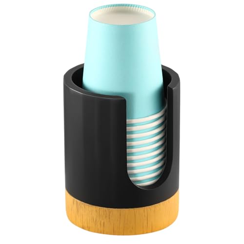 Luxspire Bathroom Cup Dispenser, 3oz Dixie Cup Dispenser, Guest Bathroom Essentials, Resin Cup Dispenser, Disposable Paper Cup Holder, Cotton Pad Holder, Bathroom Accessories - Matte Black - color: Black, size: 3oz