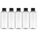 Tekson Plastic Travel Bottles 3.4 oz, Travel Size Containers for Shampoo, Empty Mouthwash Bottles with Black Screw Cap (100ml, Clear) - color: Black