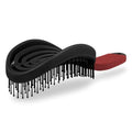 NuWay® DoubleC® Detangling Hair Brush – The Original Home Scalp-Care Brush – Patented Double Curved Scalp Care Hairbrush for Gentle Detangling, Volume Styling & Wet or Dry Hair (Black & Red) - color: Black & Red
