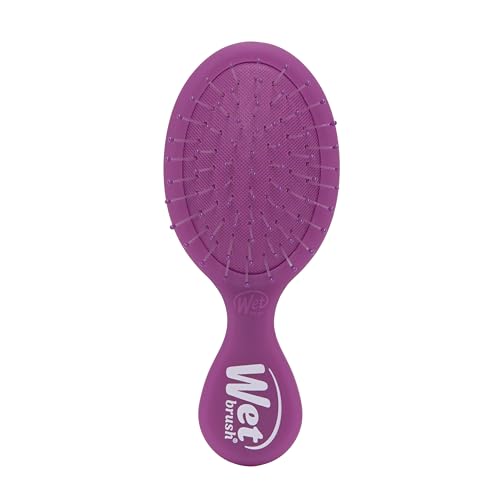 Wet Brush Mini Detangler Hair Brush, Purple Frost, Detangling Travel Hairbrush, Ultra-Soft IntelliFlex Bristles Glide Through Tangles with Ease, Pain-Free, All Hair Types - color: Purple Frost, size: 1 Count (Pack of 1)
