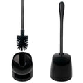 CELOX Toilet Bowl Brush and Holder, Compact Toilet Brush with Breathable Ventilation Stand Base, Bathroom Cleaning Kit, Black, 2 Set - color: Black