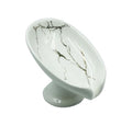 Ceramic Soap Dish, Leaf Shape Self Draining Soap Holder, Sponge Holder, for Shower,Bathroom,Kitchen Sink Organizer (White) - color: White