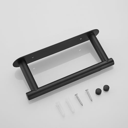 Movable Toilet Paper Holder Black Roll Holder, Paper Towel Holder - color: Black
