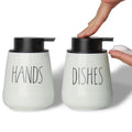 Ceramic Soap Dispenser Set, 13oz Wash Soap Dispenser (Foam-Hands & Dishes) - color: Foam-hands & Dishes