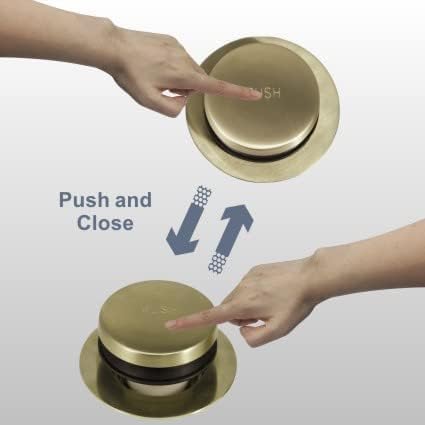 HIDROP Brushed Gold Bathtub Drain Assembly Kit, 2-Hole Overflow Faceplate | Tip Toe, Stainless Steel Bathtub Drain, Universal Fine/Coarse Thread fit 1-3/8" or 1-1/2" Tub Drain, Tub Drain Replacement - color: Gold, style: 2 Holes