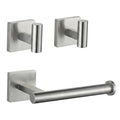Toilet Paper Holder Wall Mount with 2 Towel Hooks, Brushed Nickel Bathroom Hardware Set, SUS304 Stainless Steel Toilet Paper Roll Holder and Robe Hook Set for Bathroom, RV, Kitchen - color: Brushed Nickel