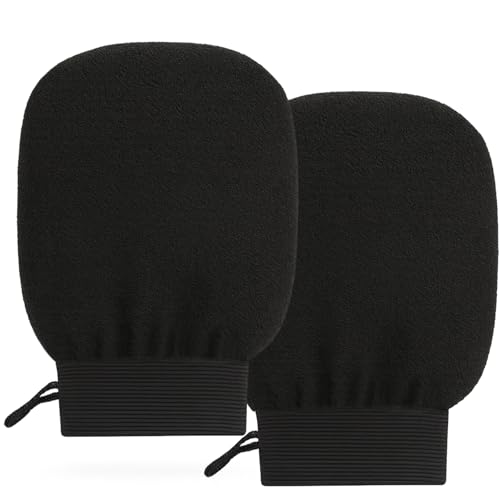 2-Pack Hemp Bath Gloves – Natural Shower Mitts for Body Scrub, Gentle Exfoliating Washcloth Mittens for Men & Women Skincare