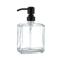 Square Clear Glass Dish Soap Dispenser, Antique Refillable Hand Soap Dispenser with Rust Proof Black Stainless Steel Pump, 13.5 oz Lotion Dispenser for Bathroom Vanity, Kitchen Countertop - color: Black, size: 13.5oz-Square