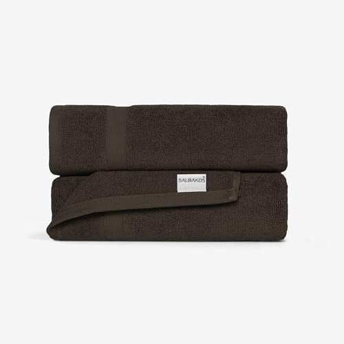 SALBAKOS 100% Turkish Cotton Bath Mat Set 2-Piece - 20x34 inch, Hotel & Spa Collection, Soft, Absorbent, Long Lasting, Durable Bathroom Rugs | Made in Turkey (Chocolate, 2 Bath Mats) - color: Chocolate, size: 2 Bath Mats