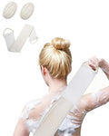 Natural Loofah Back Scrubber, Exfoliating Sponge Set for Showers | Unisex Body Exfoliator and Oval Bath Pads for Back Deep Cleansing, Ideal for Men and Women at Home, Gym or During Travel