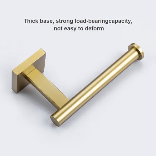 Brushed Gold Toilet Paper Holder Wall Mount, SUS304 Stainless Steel Bathroom Tissue Roll Holder, Champagne Gold Square Design, Fingerprint Resistant, Heavy Duty No-Wobble, Hardware Included - color: Brushed Gold