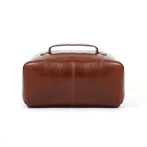 KomalC Luxury Leather Men’s Toiletry Travel Bag – Handmade Shaving Kit with Waterproof Interior, Spacious Storage & Carry Handle – leather travel Kit Bag for Men & Women (Wine) - color: Wine