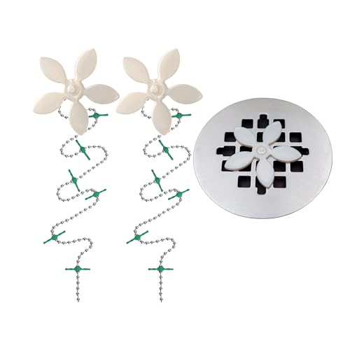 DrainWig Shower Drain Hair Catcher – Disposable Bathroom Hair Trap, Easy to Install in Shower Drain Cover, Helps Prevent Clogs – As Seen on Shark Tank – White Flower (2-Pack) - color: White Flower, size: 2 Count